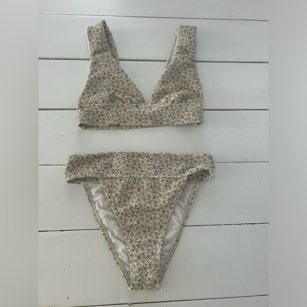 Yellow Floral Billabong Bikini - Size S